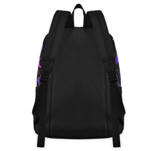 MNSRUU Student Backpack for School Purple Bat Gothic Laptop Backpack Aesthetic Girls Boys School Bookbags Casual Daypack Backpack Fits 15.6 Inch Laptop