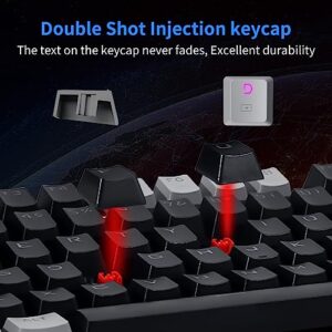 HUO JI E-Yooso Z-88 RGB Mechanical Gaming Keyboard, Metal Panel, Red Switch, 75% Compact 81 Keys for Mac, PC, Black and Grey