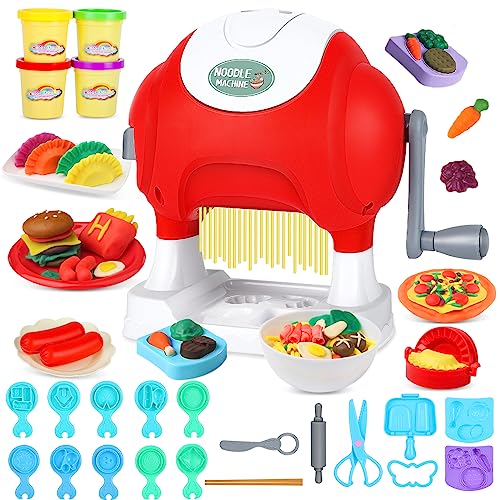 Play Dough Toys for Kids,Noetoy 29 PCS Kitchen Creations Noodle Machine Color Dough Set, Dough Accessories Play Food Toy Birthday for Toddlers Kids Ages 2-8 Girls Boys