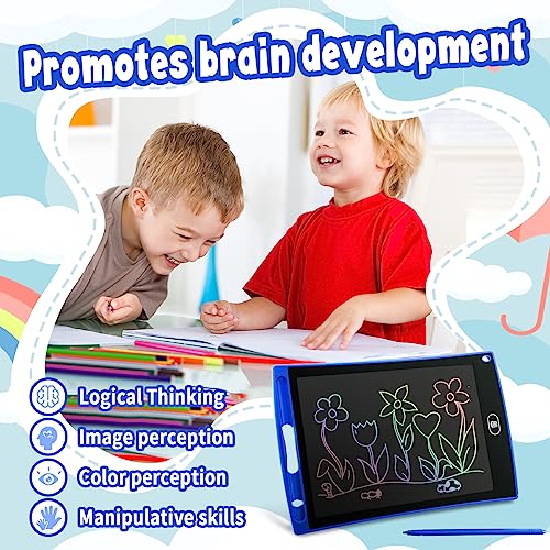 GyTeck LCD Writing Tablet for Kids Toddler Colorful Drawing Board Electronic Erasable Doodle Pad Adults Learning & Education Preschool Toys for Baby Girl Boy Gifts Travel Games Activity 8.5 Inch Blue