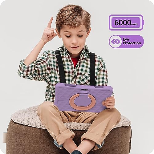 Kids Tablet, 10 inch Tablet for Kids, Android 13, Google Kids Space, Parental Control, 2GB RAM 32GB Storage, HD IPS Glass Screen, 6000mAh Battery, EVA Shockproof Case, PlimPad Kids10 (Purple)