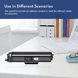 TN-227 5-Pack (2Black/1Cyan/1Magenta/1Yellow) TN227 Toner Cartridges High Yield Replacement for Brother TN223 TN227BK/C/M/Y Toner MFC-L3770CDW MFC-L3710CW MFC-L3750CDW HL-3210CW HL-3270CDW Printer