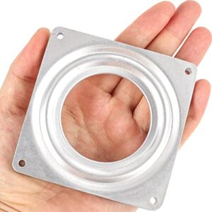 10Pcs 4-Inch Susan Turntable Bearings for Lazy Susans, Square Rotating Bearing Plates, Heavy-Duty Lazy Susan Hardware Swivel Plates, Perfect for Swivel Plates, Corner Cabinets, and Revolving Shelves