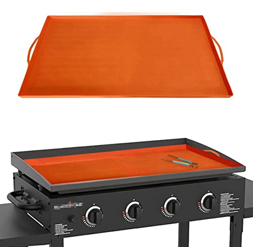 36" Griddle Silicone Protective Mat for Blackstone, Protective Cover Mats with Tong for Blackstone 36in Griddle Top Covers for Blackstone Protector Indoor Outdoor-Orange(Not for 36'' Cabinet Griddle)