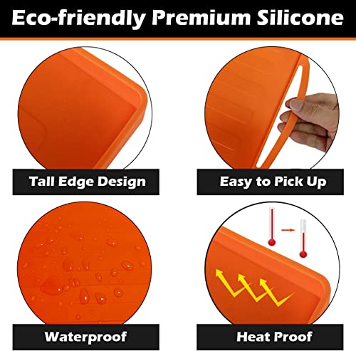 36" Griddle Silicone Protective Mat for Blackstone, Protective Cover Mats with Tong for Blackstone 36in Griddle Top Covers for Blackstone Protector Indoor Outdoor-Orange(Not for 36'' Cabinet Griddle)