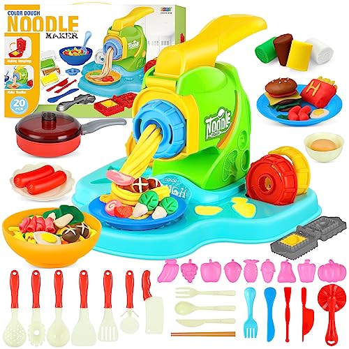 39Pcs playdough Toys Sets for Kids,Play Kitchen Creations Accessories Play Dough Tools Kit Noodle Ice Cream Maker Playset Pretend Play Food Play Dough Sets for Kids Ages 3 4 5 6 7 Birthday