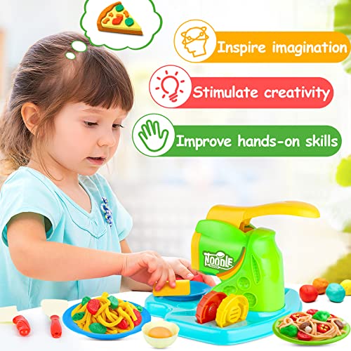 39Pcs playdough Toys Sets for Kids,Play Kitchen Creations Accessories Play Dough Tools Kit Noodle Ice Cream Maker Playset Pretend Play Food Play Dough Sets for Kids Ages 3 4 5 6 7 Birthday