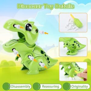 Dinosaur PlayDough Toys for Kids Play Dough Tools Set Accessories Dinosaur World Toys with Dino Models Play Dough Sets for Kids Toddlers Ages 4-8 Birthday Holiday Gift (Green)