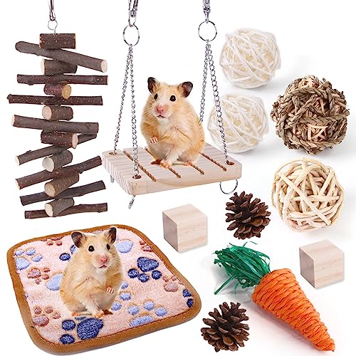 Small Pet Tunnels and Tubes with Interactive Ball for Baby Rabbit Ferret Hamster Chinchilla Hedgehog Hiding and Resting 11 pcs