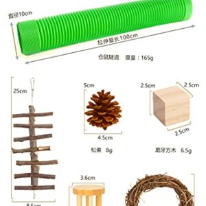 Small Pet Tunnels and Tubes with Interactive Ball for Baby Rabbit Ferret Hamster Chinchilla Hedgehog Hiding and Resting 11 pcs