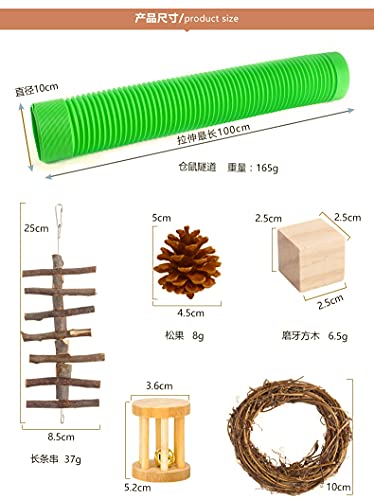 Small Pet Tunnels and Tubes with Interactive Ball for Baby Rabbit Ferret Hamster Chinchilla Hedgehog Hiding and Resting 11 pcs