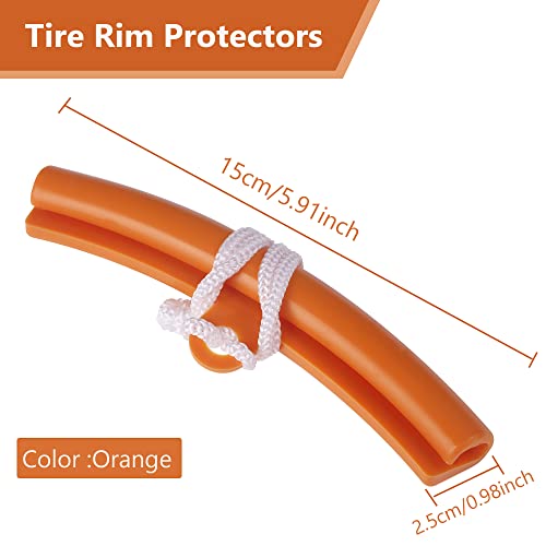 Car Tire Changing Rim Protector, 5 Pcs Wheel Changing Rim Savers, 15cm Auto Tire Changer Guard Edge Saver Tool, Fixing Tyre Rim Protective Cover for Motorcycle, SUV Orange