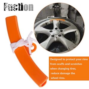 Car Tire Changing Rim Protector, 5 Pcs Wheel Changing Rim Savers, 15cm Auto Tire Changer Guard Edge Saver Tool, Fixing Tyre Rim Protective Cover for Motorcycle, SUV Orange