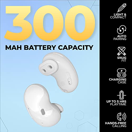 Coby Ultra-Slim True Wireless Earbuds | Wireless Headphones Bluetooth Earbuds, Built-in Microphone | Sweatproof, Water-Resistant Earbud & in-Ear Headphones Wireless | Supports Alexa, Google (White)