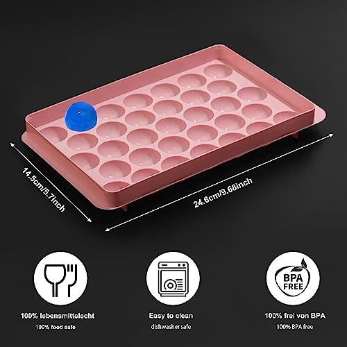 33 Cavity 1.2 Inch Cubes with 3-Pack Ice Cube Trays: Round, Circle, Sphere Molds + Crafted from TPE (Thermoplastic Elastomers) Ideal for Small Ice Cubes, Chilling, & Cocktails