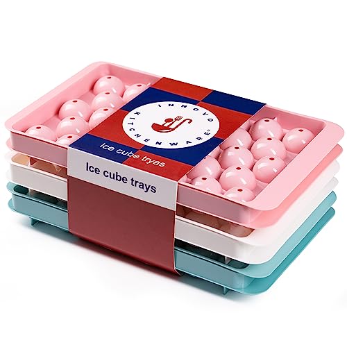 33 Cavity 1.2 Inch Cubes with 3-Pack Ice Cube Trays: Round, Circle, Sphere Molds + Crafted from TPE (Thermoplastic Elastomers) Ideal for Small Ice Cubes, Chilling, & Cocktails