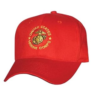 united states marine corps crest embroidered red ball cap