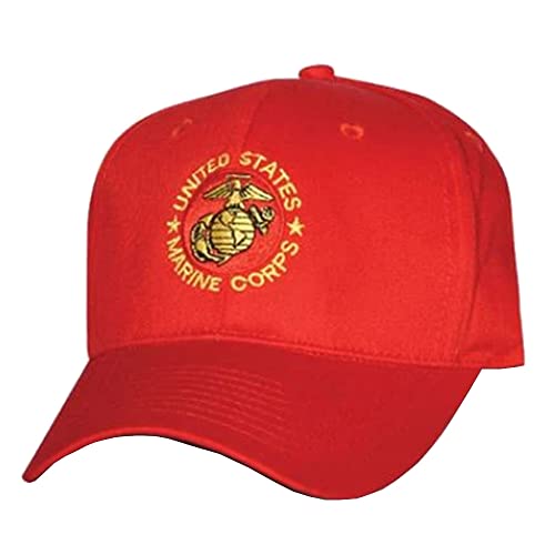 United States Marine Corps Crest Embroidered Red Ball Cap