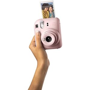 Fujifilm Instax Mini 12 Instant Camera, Blossom Pink Camera with 40 Photo Sheets, Cleaning Cloth, and INSTAX App, Portable, Easy to Use, Automatic Settings, Front Mirror for Selfies, 2 AA Batteries