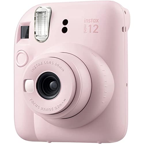 Fujifilm Instax Mini 12 Instant Camera, Blossom Pink Camera with 40 Photo Sheets, Cleaning Cloth, and INSTAX App, Portable, Easy to Use, Automatic Settings, Front Mirror for Selfies, 2 AA Batteries