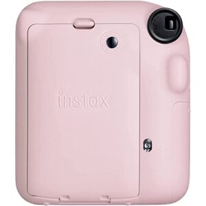 Fujifilm Instax Mini 12 Instant Camera, Blossom Pink Camera with 40 Photo Sheets, Cleaning Cloth, and INSTAX App, Portable, Easy to Use, Automatic Settings, Front Mirror for Selfies, 2 AA Batteries