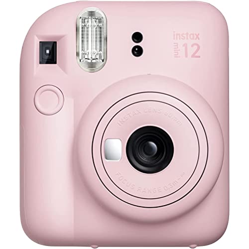 Fujifilm Instax Mini 12 Instant Camera, Blossom Pink Camera with 40 Photo Sheets, Cleaning Cloth, and INSTAX App, Portable, Easy to Use, Automatic Settings, Front Mirror for Selfies, 2 AA Batteries