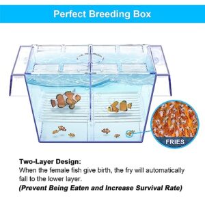 DaToo Fish Breeding Box Aquarium Holding Tank Transparent Fish Isolation Box Acclimation Hatchery Incubator Breeder Box for Baby Fish Betta Shrimp Clownfish Guppy