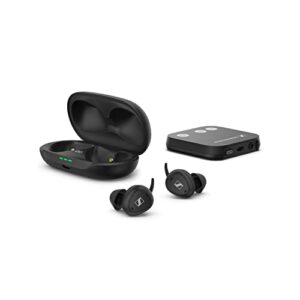 sennheiser tv clear set 2 earbuds - wireless television earphones with passive noise cancellation and bluetooth - hearing device for enhanced tv listening - black