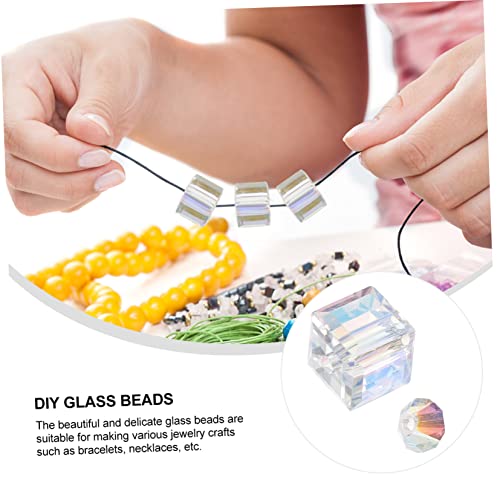 Didiseaon 180 Pcs Jewelry Beads Beaded Jewelry Bulk Glass Beads Bracelet Accessories Cube Glass Charms Jewelry Finding Bead Gemstone Beads Ab Beads Loose Beads Bracelet Making Kit Delicate