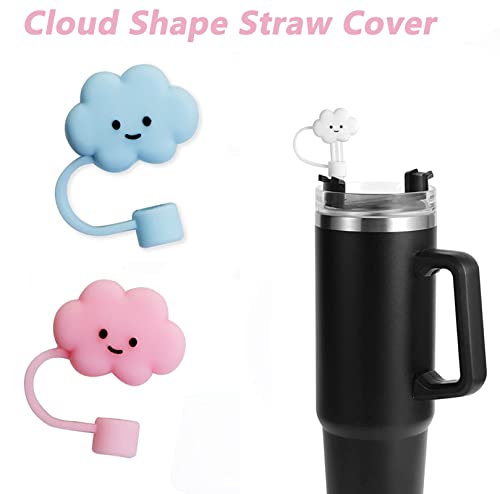 6PCS Straw Covers Cap for Stanley Tumblers Cup Silicone Soft Protector Cover Straw Tips Cover Reusable Drinking Straw Tips Lids Dust-proof Colorful Cloud Shape Straw Cover for Stanley Cup 40 oz