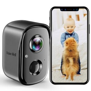 wireless indoor camera for security, 1080p battery powered security cameras wireless outdoor ai motion detection wifi home camera with siren, spotlight, color night vision,2-way talk, sd/cloud storage