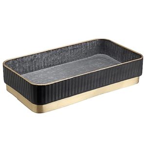 hipiwe industrial style metal iron tray galvanized serving tray for coffee table, home decorative centerpiece tray rectangular rustic bathroom organizer tray, small