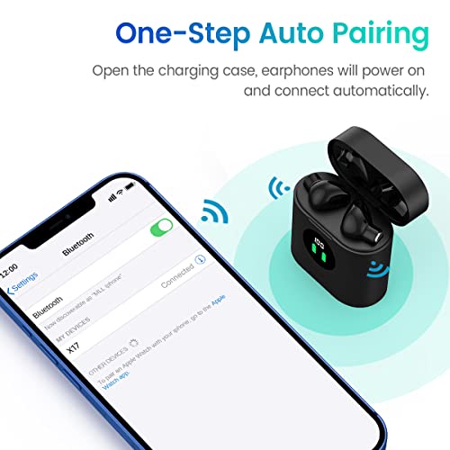 GNMN True Wireless Earbuds Bluetooth Headphones 35H Playtime Stereo Sound Earphones Sweat-Proof Bluetooth 5.0 Button Headset Wireless Charging Case & Power Display with Built-in Mic for Sports