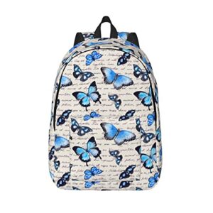 xbfcdn vintage blue butterfly backpack for men women extra large travel backpacks fits 17 inch laptop