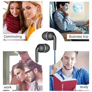 FUELEGO Fashion Noise Canceling Wired Headphones with Mic 3.5mm Portable Wired Headphones for iOS Android Smartphone Laptop MP3 Gaming Walkman (White)