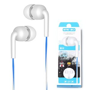 FUELEGO Fashion Noise Canceling Wired Headphones with Mic 3.5mm Portable Wired Headphones for iOS Android Smartphone Laptop MP3 Gaming Walkman (White)