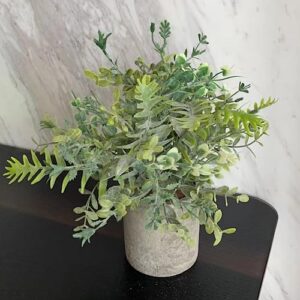 Daxi Events 3 Pack Mini Potted Artificial Plants,Fake Greenery Plants, Faux Plastic Plants Topiaries Indoor,Small Decor for Home Bathroom Farmhouse Office Room Desk Shelf Table Centerpieces