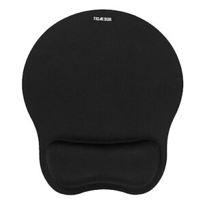 ergonomic mouse pad with wrist support with non-slip pu base, pain relief memory foam mousepad for office & home, black