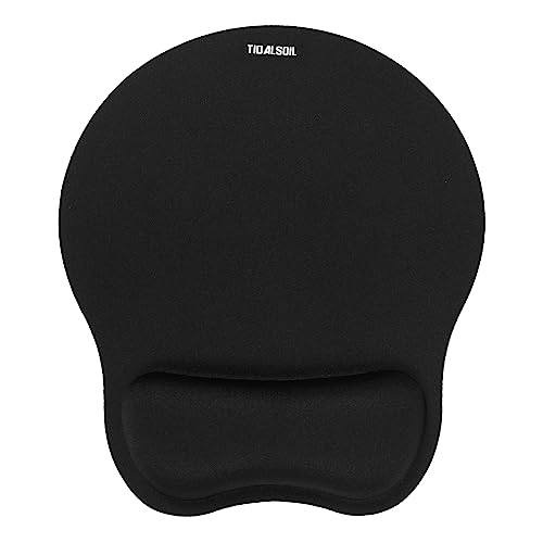 Ergonomic Mouse Pad with Wrist Support with Non-Slip PU Base, Pain Relief Memory Foam Mousepad for Office & Home, Black