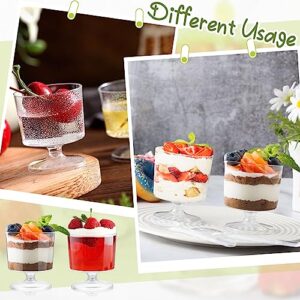 Dandat 400 Pcs 2 oz Mini Dessert Cups with Spoons Clear Plastic Mousse Cups with Spoons Footed Trifle Bowl with Pedestal Fruit Parfait Appetizer Cups Wine Glasses for Serving Party Wedding Birthday