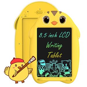 lcd writing tablet,tablet for kids,8.5 inch doodle board, reusable writing pad,toddler educational toys drawing tablet,drawing board,travel toys(yellow)