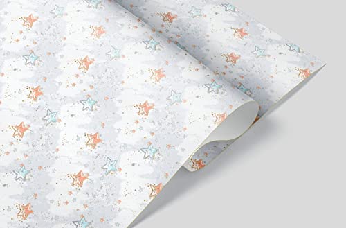 Viola Grace Shop Princess Star Printed Gift Wrapping Papers Sheet - Easter Treat Boxes | Baby Shower | Baby Girl Birthday - Gift Wrapping Paper, Pack of 3 Sheets