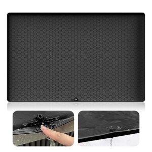 ueakpic under sink mat 34" x 22", waterproof silicone undersink mat for kitchen, bathroom, cabinet protector fits 36" standard cabinets, under sink tray liner up to 2.2 gallons liquid (black)