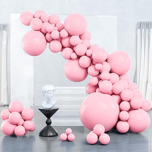 PartyWoo Baby Pink Balloons, 125 pcs Pink Balloons Different Sizes Pack of 36 Inch 18 Inch 12 Inch 10 Inch 5 Inch for Balloon Garland as Birthday Decorations, Party Decorations, Wedding Decorations