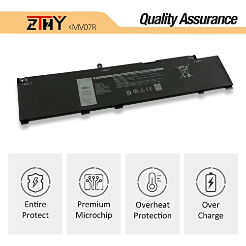 ZTHY MV07R Laptop Battery Replacement for Dell G3 15 3500 3590 3700 3790 G5 5500 5505 SE Series Notebook 72WGV 072WGV W5W19 0W5W19 JJRRD 0JJRRD PN1VN M4GWP 266J9 68Wh 15.2V 4250mAh 4-Cell