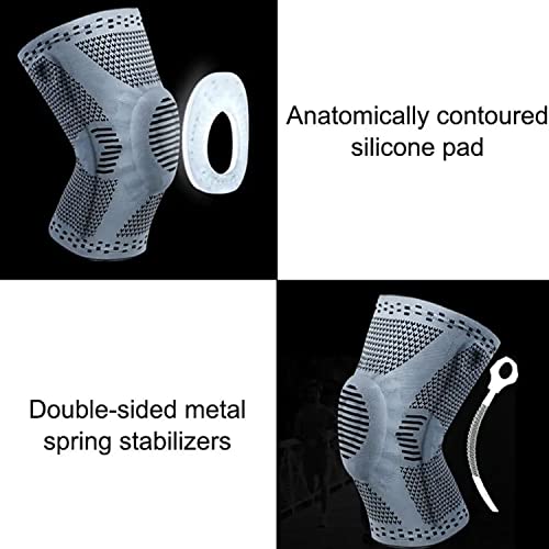 OTCPP Volleyball Knee Pads,Knee Pads with Patella Gel Pad and Strap Fixation，Knee Support Bandage,Black (Small)