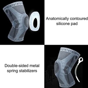 OTCPP Volleyball Knee Pads,Knee Pads with Patella Gel Pad and Strap Fixation，Knee Support Bandage,Black (Medium)