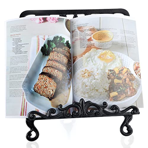 MOLIGOU Cast Iron Cookbook Stand, Recipe Book Holder, Display Stand Holder for Photo Album, Tablet