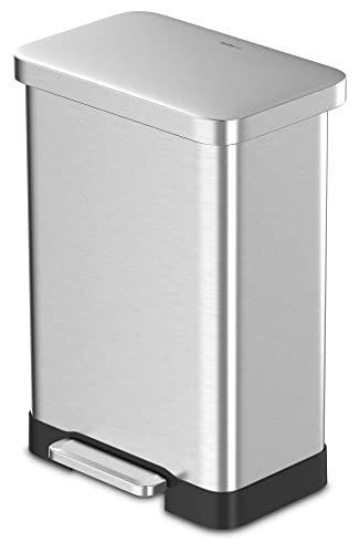 20 Gallon Trash Can, Stainless Steel Step On Kitchen Trash Can, Stainless Steel