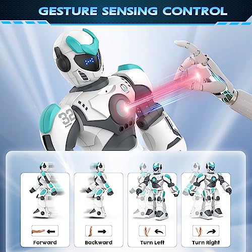 VATOS Remote Control Robot for Kids Extra Large, 15.4" Programmable RC Robot Toy with Sing Dance, Gesture Sensing & Voice Control Smart Robot, Rechargeable Robot for Toddler Boys Girls 3 4 5 6 8+